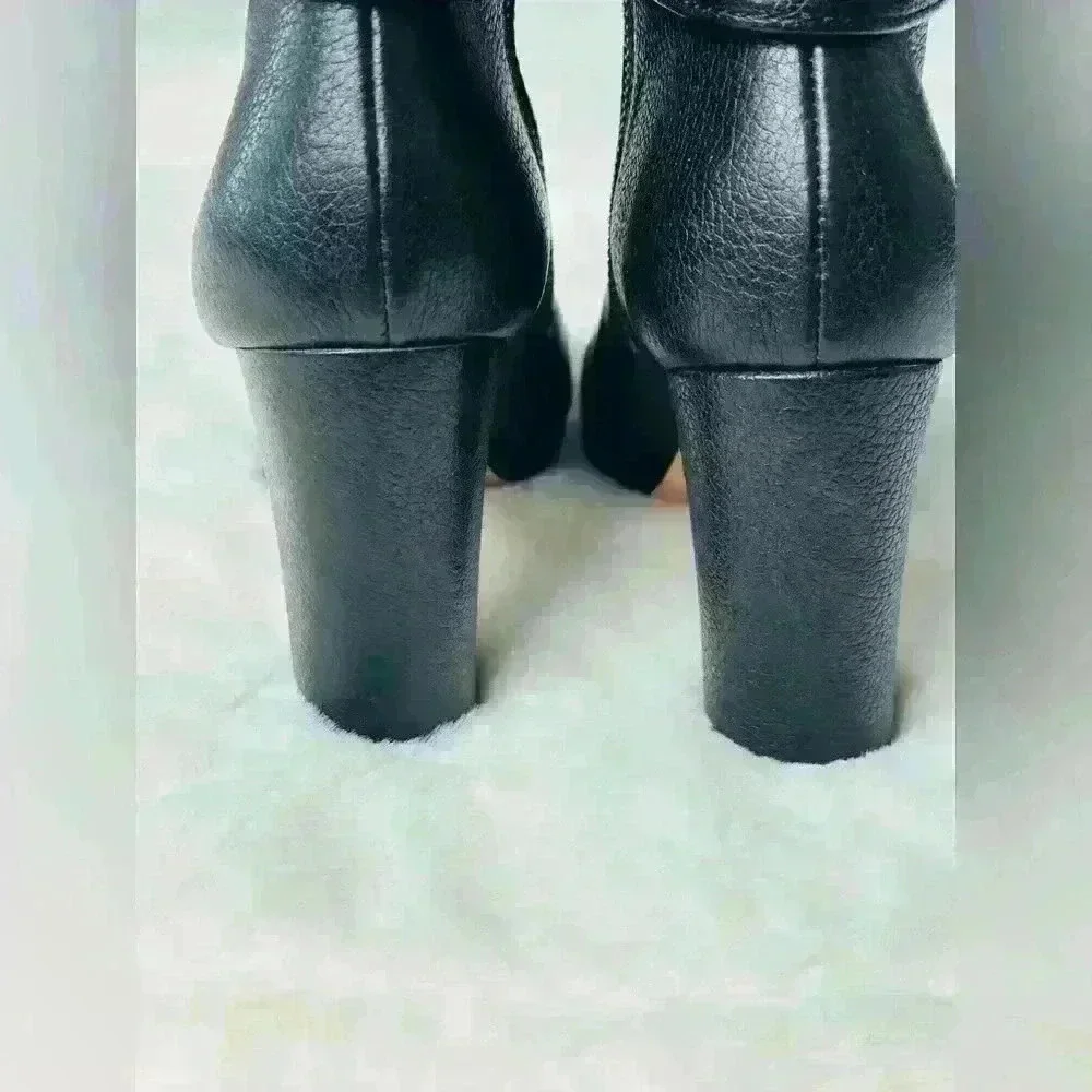 Kate Spade New York Bridgette Black Leather Heeled Ankle Booties Size 9M
